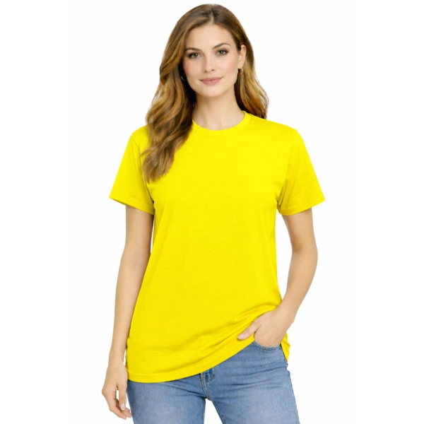 Damska koszulka T-shirt 100% miękka bawełna żółta roz. S – koszulka t-shirt robocza – odzież firmowa